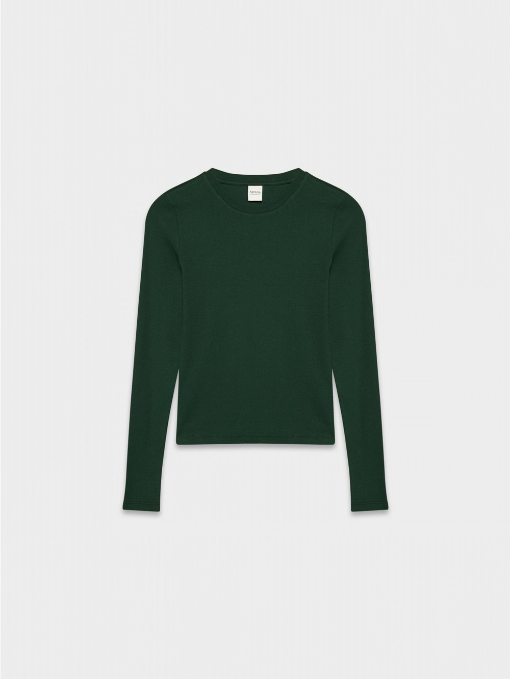 Aritzia Homestretch Dark Green Long Sleeve Crewneck Top